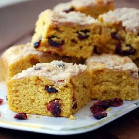 Sweet Potato Coffee Cake with Dried Cranberries