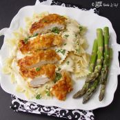 Crispy Chicken with Creamy Italian Sauce and Bowtie Pasta