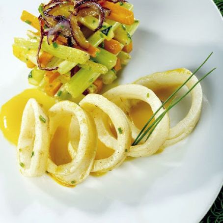Cuttlefish with Vegetables and Saffron