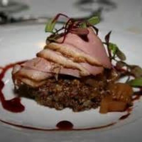 Honey-Roasted Duck Breasts with Toasted Red Quinoa and Asian Pears