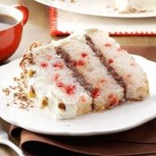 Chocolate-Filled Cherry Angel Cake