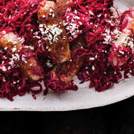 Bratwurst and Red Cabbage