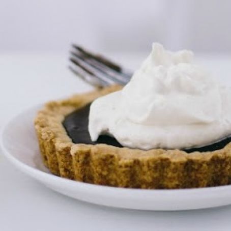 Bittersweet Chocolate Shortbread Tarts with Brown Sugar Whipped Cream