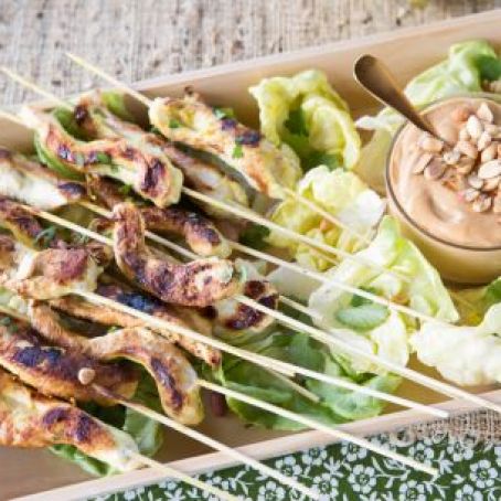Chicken Satay with Peanut Sauce 128 Reviews  Read more at: http://www.foodnetwork.com/recipes/tyler-florence/chicken-satay-with-peanut-sauce-recipe.html?oc=linkback