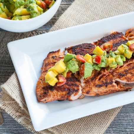 Blackened Salmon with Mango-Avocado Salsa (Paleo)