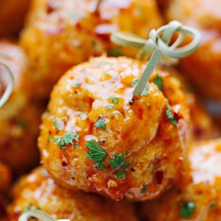 Chicken Meatballs with Firecracker Sauce