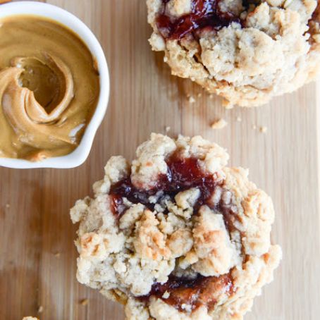 Peanut Butter and Jelly Crumb Muffins
