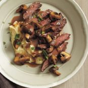 Steak and Mushrooms with Cauliflower Puree