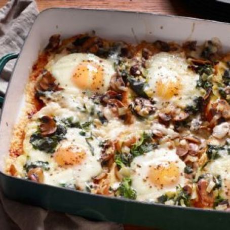Mushroom Spinach Baked Eggs