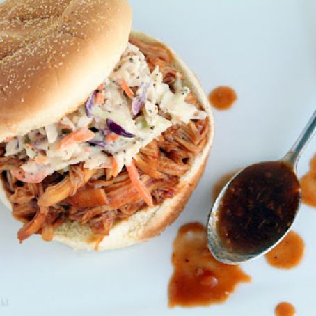 Slow Cooker Honey Barbecue Chicken Sandwiches