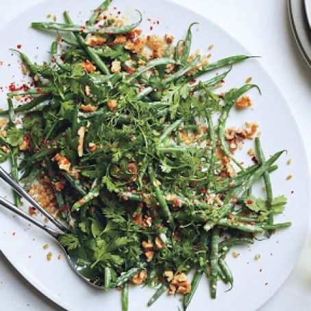 Haricots Verts and Freekeh with Minty Tahini Dressing