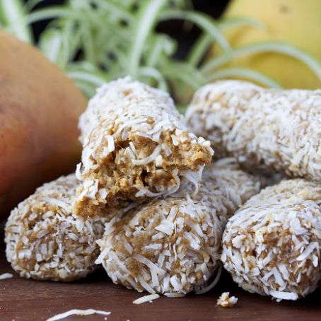 Mango and Banana Blissballs and logs