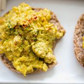 Curried Eggy Scramble Toasts! Vegan Brunch-wiches.
