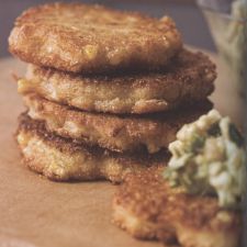 Corn Cakes with Avocado Cilantro Salsa
