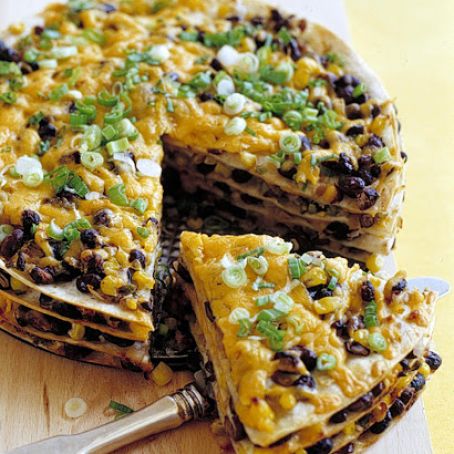 Tortilla and Black Bean Pie