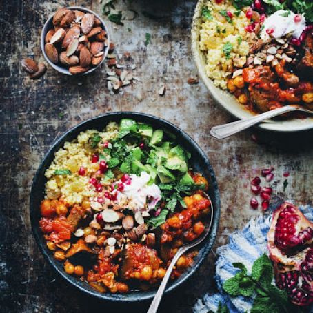 Moroccan Aubergine & Chickpea Stew