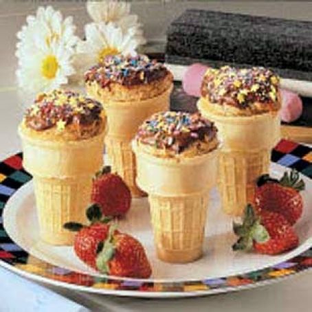 Strawberry Muffin Cones