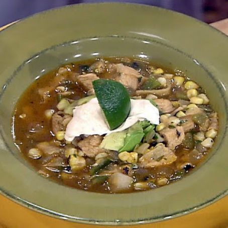 Tortillia Soup with Fire-Roasted Corn and Chipotle Crema
