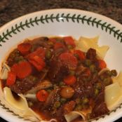 Beef Burgundy over Egg Noodles and Blueberries
