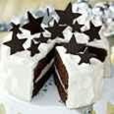 White Chocolate Truffle and Chocolate Fudge Layer Cake