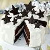 White Chocolate Truffle and Chocolate Fudge Layer Cake