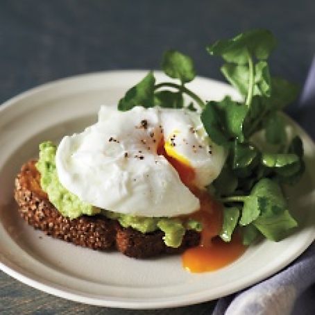 Sesame Toasts with Poached Eggs & Avocado