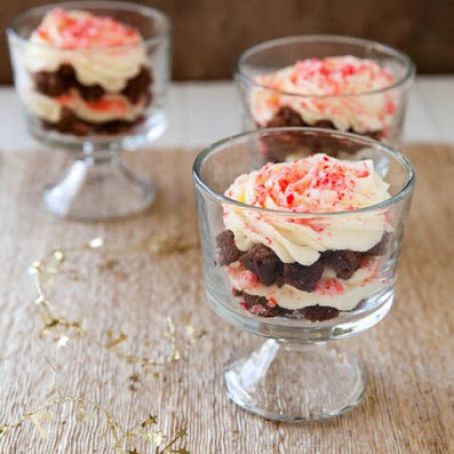 Peppermint Brownie Trifles with Whipped Mascarpone