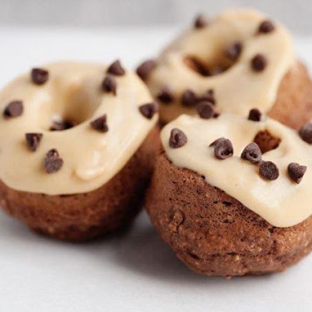 Baked Chocolate Doughnuts with Peanut Butter Glaze