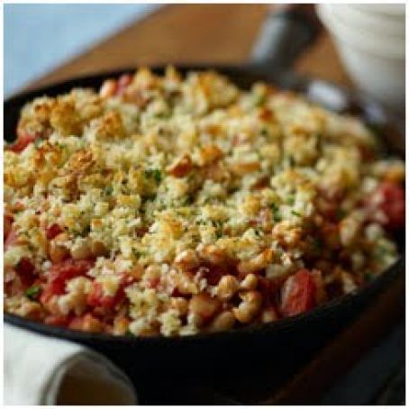 Baked White Beans with Panchetta and Breadcrumbs