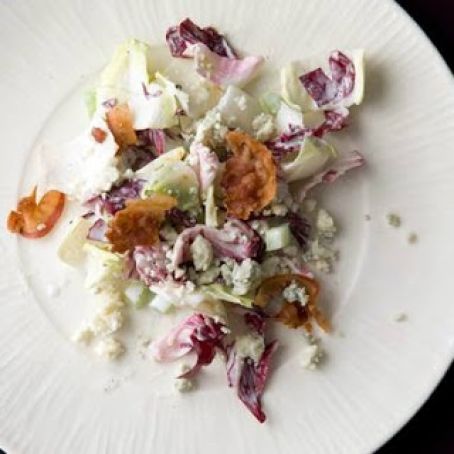ENDIVE-RADICCHIO SALAD w/PANCETTA & GORG