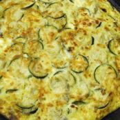 Caramelized Onion Frittata with Artichoke Hearts, Zucchini and Goat Cheese