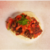 Black Bean Cakes with Florida Tomatoes and Spicy Yogurt Sauce