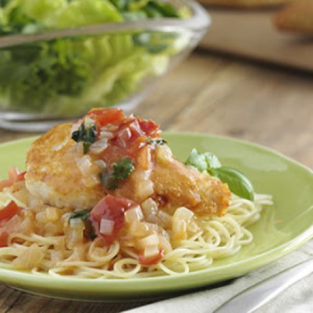 Asiago Crusted Chicken with Tomato & Basil