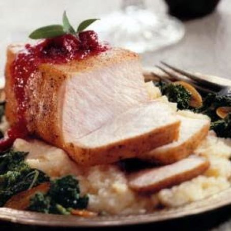 Cranberry Sage Double-Cut Pork Chops