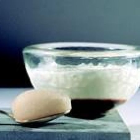 Hot White Chocolate and Coffee Foam with Lychee Sorbet