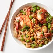Asian Noodles With Shrimp and Edamame