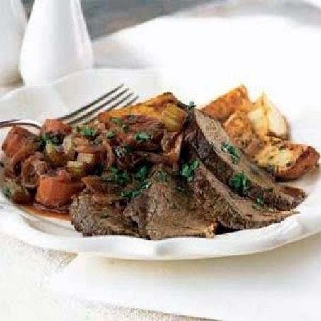 Braised Beef Brisket (Zinfandel) with Onions and Potatoes