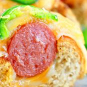 Spicy, cheesy hot dog garlic bread