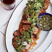 Coffee-Rubbed Strip Steaks with Chimichurri Sauce