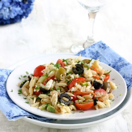 Orzo Salad with Cannellini Beans and Olives