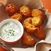Sweet Potato Fritters with Yogurt Chive Dipping Sauce