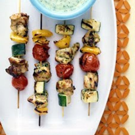 Yogurt-Basil Chicken Kabobs