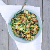 Grilled Potato, Lemon + Zucchini Salad with Romesco