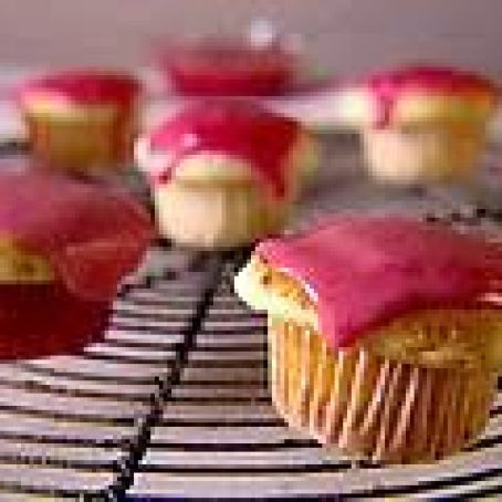 Mascarpone Mini Cupcakes with Strawberry Glaze