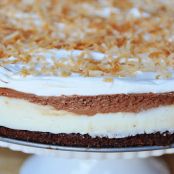 Brownie-Bottom Coconut Chocolate Cream Cake