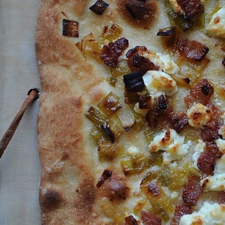 Leek, Bacon and Goat Cheese Pizza
