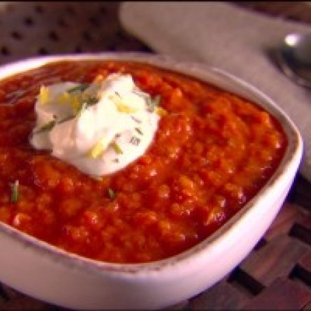 Hearty Tomato Soup with Lemon and Rosemary (Giada)