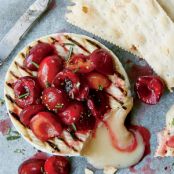Grilled Camembert with Macerated Cherries and Rosemary