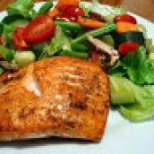 Broiled Salmon Steaks with Herb Sauce