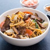 Japanese-Style Stir-Fried Noodles with Beef